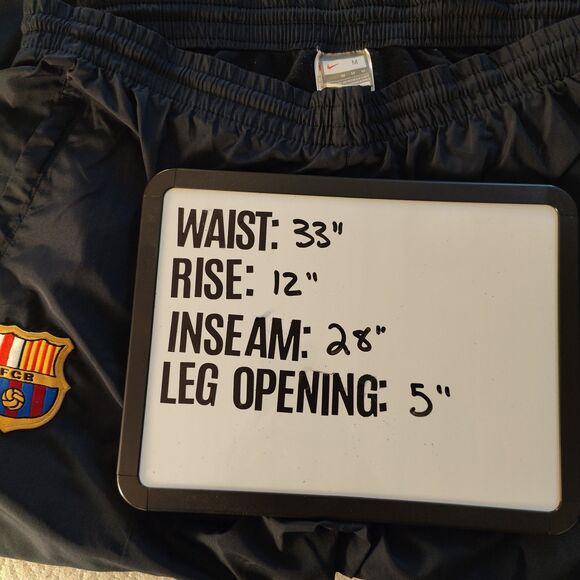 Vintage Nike FC Barcelona Football Pants Soccer Blue Sweatpants Size Medium - Picture 6 of 6